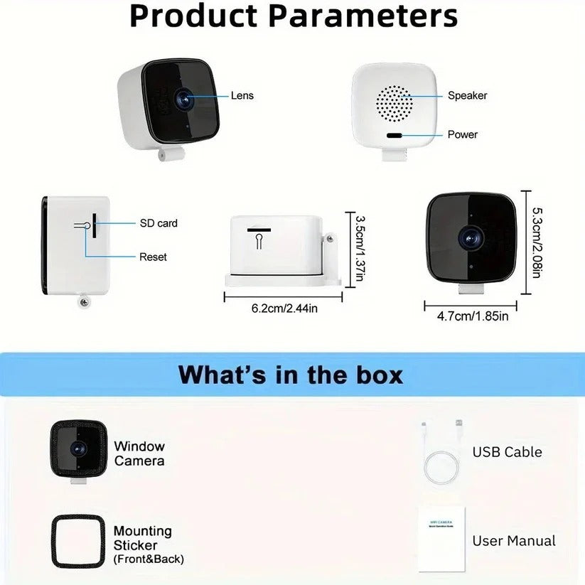 Cámara de vigilancia para montar en ventana - 1080P y audio bidireccional