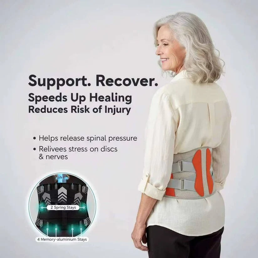 Adjustable Back Support Belt — Cordless Heat and Massage Therapy