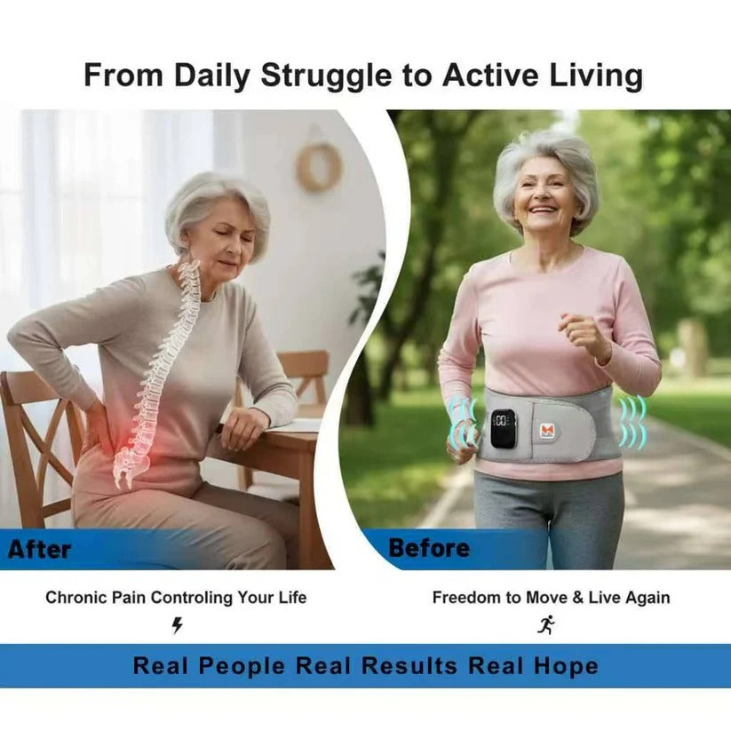 Adjustable Back Support Belt — Cordless Heat and Massage Therapy