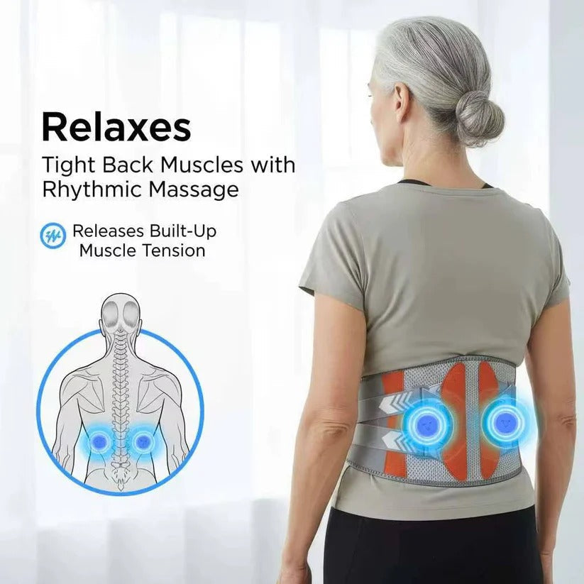 Adjustable Back Support Belt — Cordless Heat and Massage Therapy