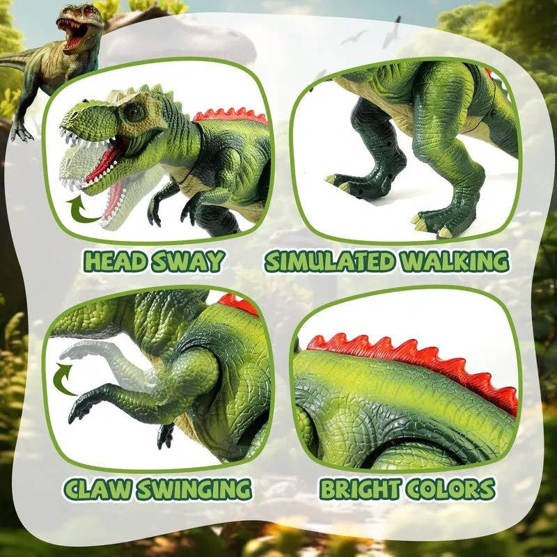 Giocattolo dinosauro telecomandato — spruzzo di nebbia d'acqua e luci LED