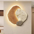 Ceas de perete din lemn natural — lumină LED delicată, mecanism quartz silențios
