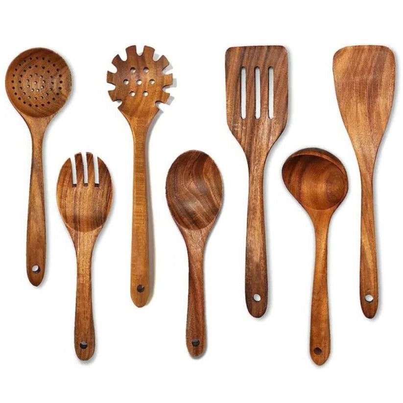 High-Quality Handcrafted Acacia Wood Cooking Utensil Set