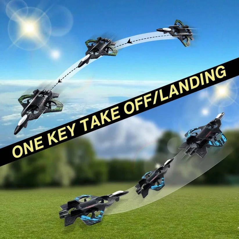 Kid-Friendly RC Jet Airplane — 360° Spins, LED Lights