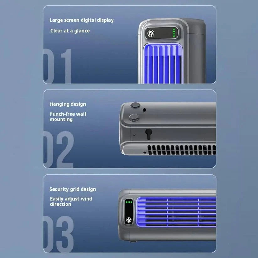 Ventilator de birou portabil fără fir — 3 viteze, reîncărcabil USB de 2000mAh