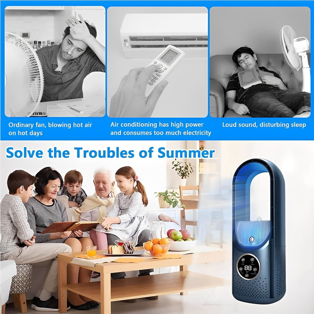 3-in-1 Bladeless Portable Fan, Humidifier & DC Motor