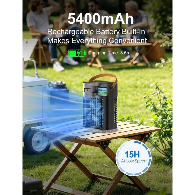 מאוורר ומזגן אידוי נייד, מיכל 1.2L ושלט רחוק