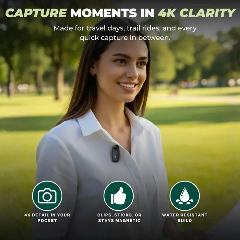 4K Compact Action Camera — 128GB Memory, Waterproof Housing