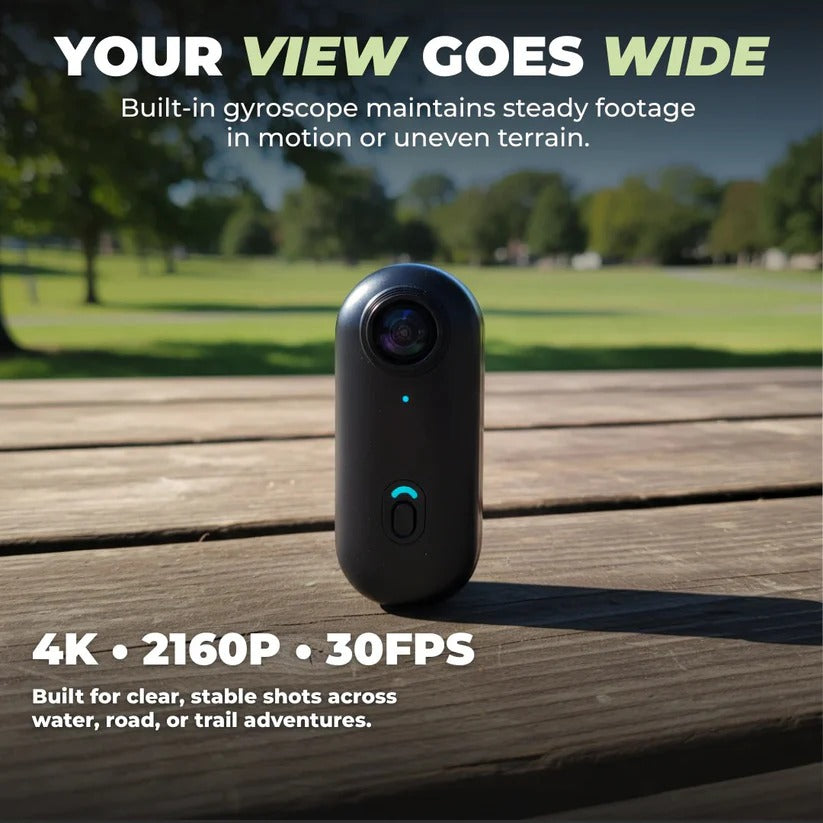 4K Compact Action Camera — 128GB Memory, Waterproof Housing