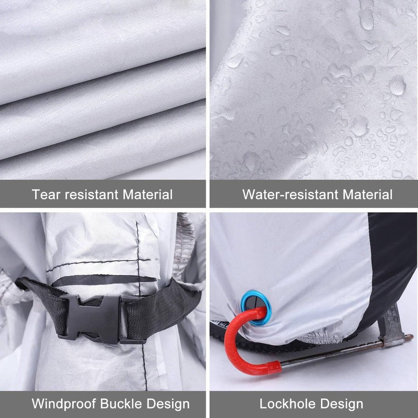 Waterproof Bike Cover — PU Coating, Lock Opening, Foldable