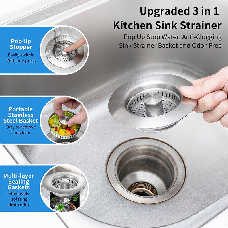 AquaGuard Stainless Steel Drain Strainer — Hair Catcher