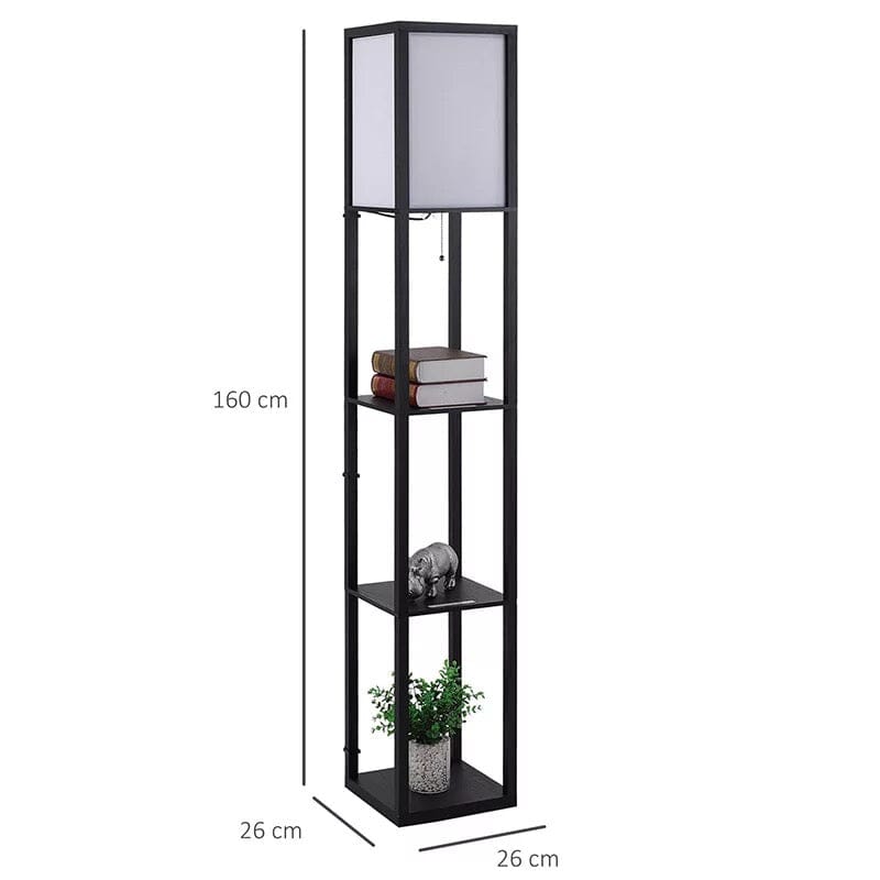 Minimalist Floor Lamp with Shelves for Modern Living