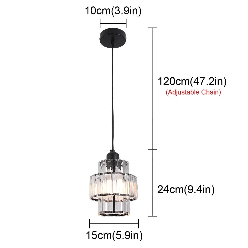 Lyra Crystal Pendants for Modern Interiors in Black or Gold