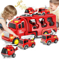 Notfallfahrzeug-Transportset - 4 Mini-Fahrzeuge, Licht und Geräusche