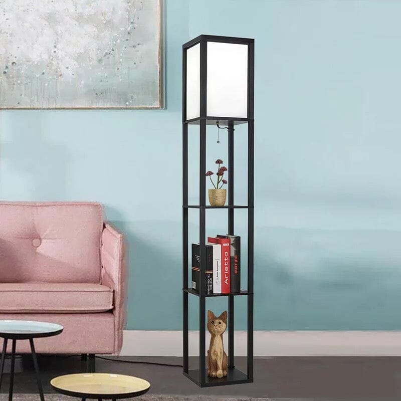 Minimalist Floor Lamp with Shelves for Modern Living