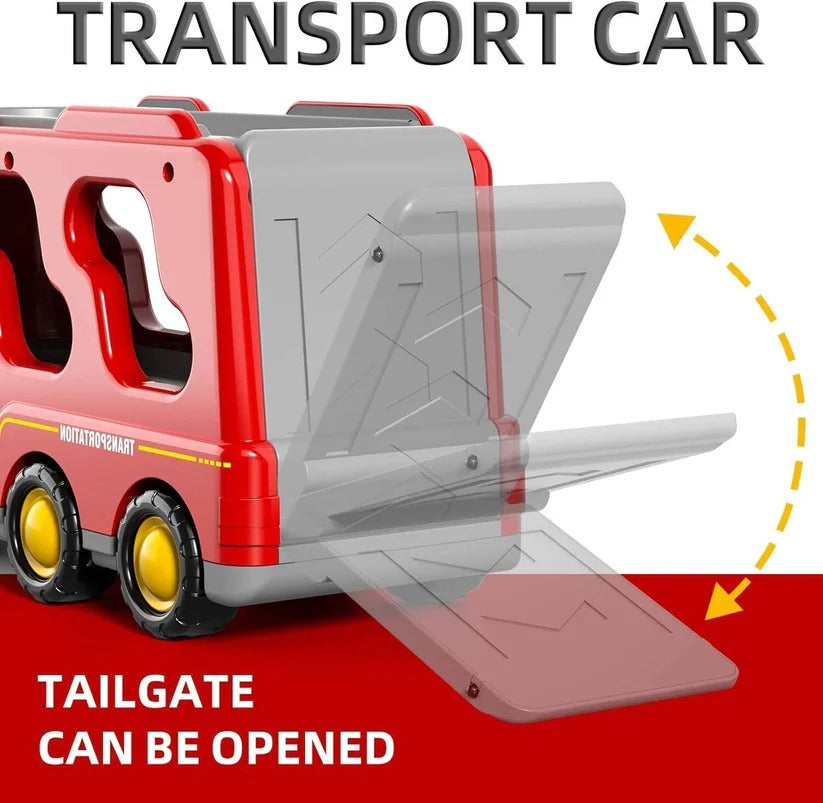 Notfallfahrzeug-Transportset - 4 Mini-Fahrzeuge, Licht und Geräusche