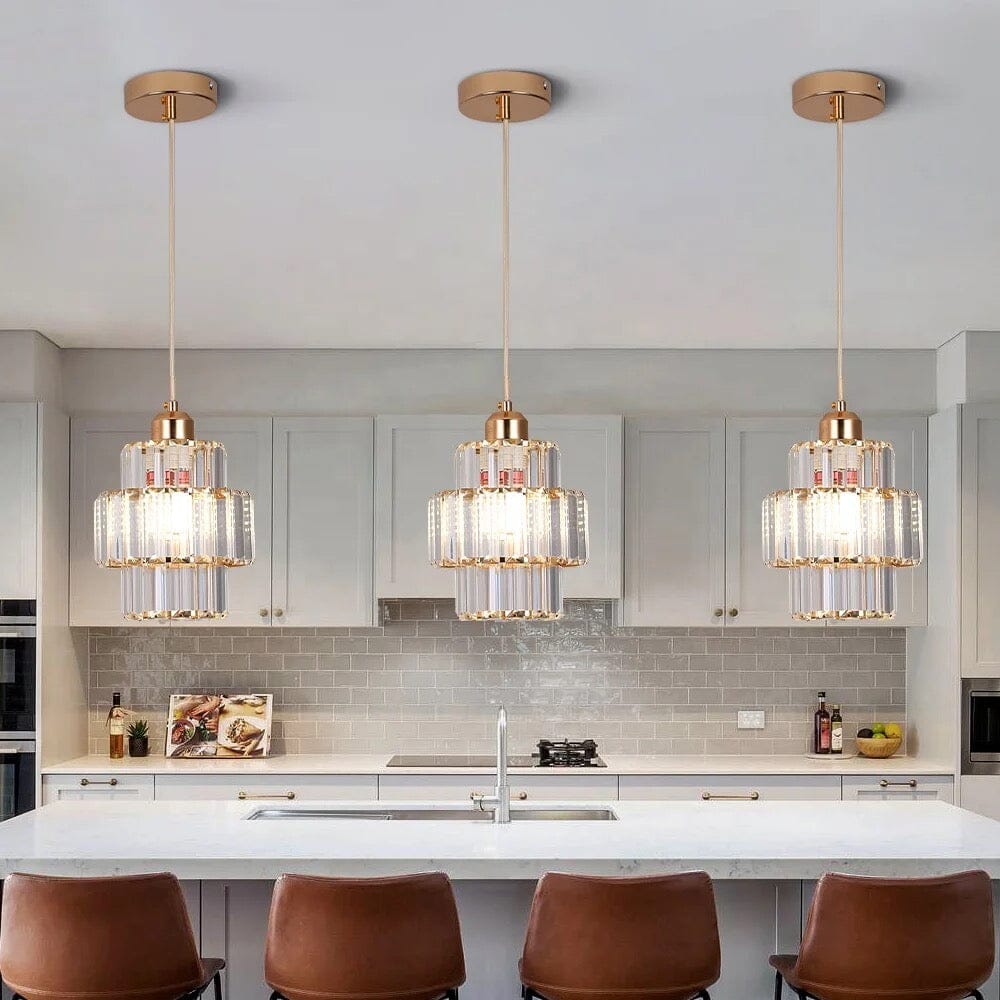 Lyra Crystal Pendants for Modern Interiors in Black or Gold