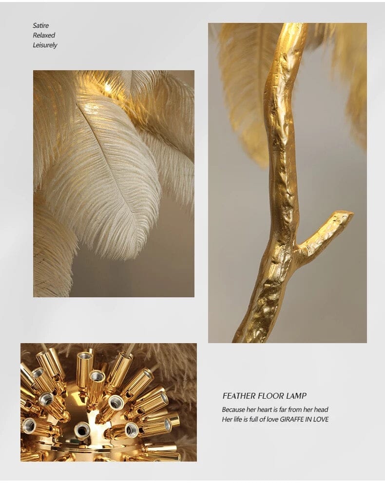 AuraFeather Luxe Floor Lamp for Modern Living Spaces