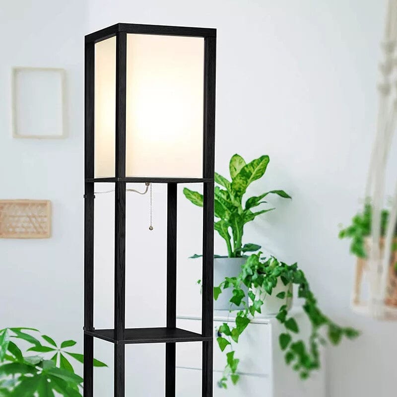 Minimalist Floor Lamp with Shelves for Modern Living