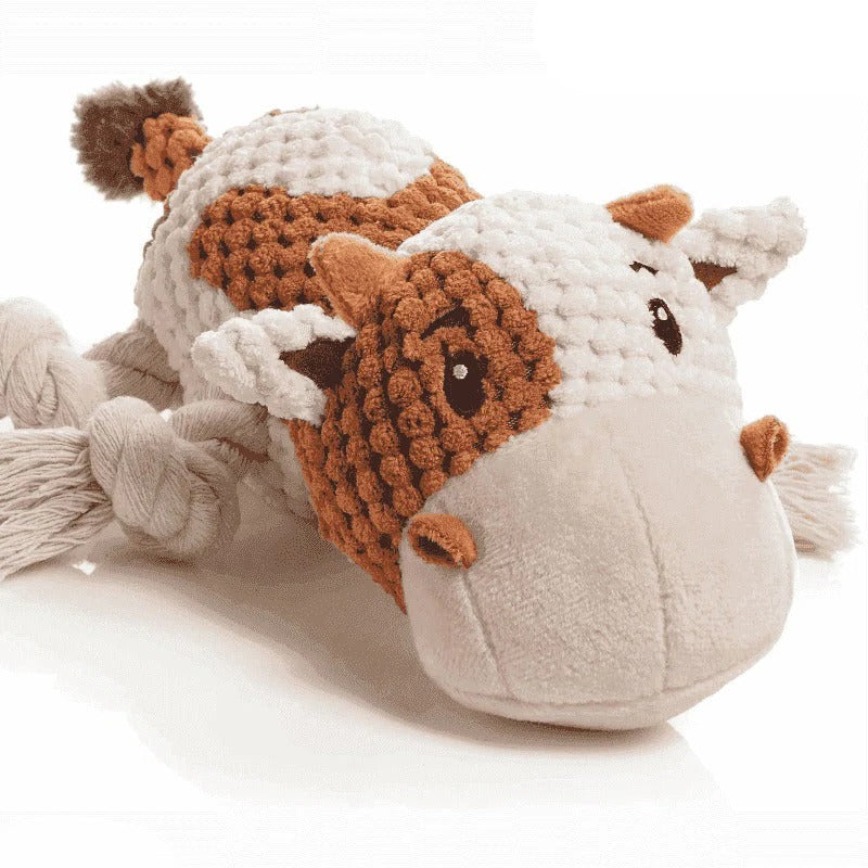 Durable Plush Dog Toy — Squeaker and Crinkle Sound