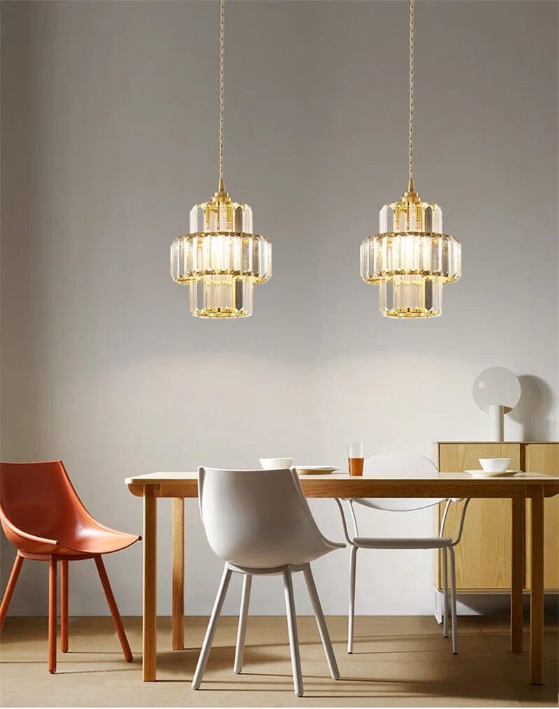Lyra Crystal Pendants for Modern Interiors in Black or Gold