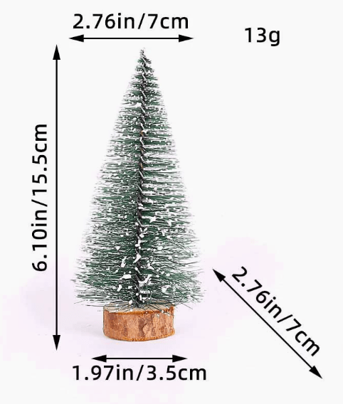 FrostSprig Mini-Tannenbaum-Set mit Beflockung, 5-teilig – schneebeschichtete dunkelgrüne Bäume