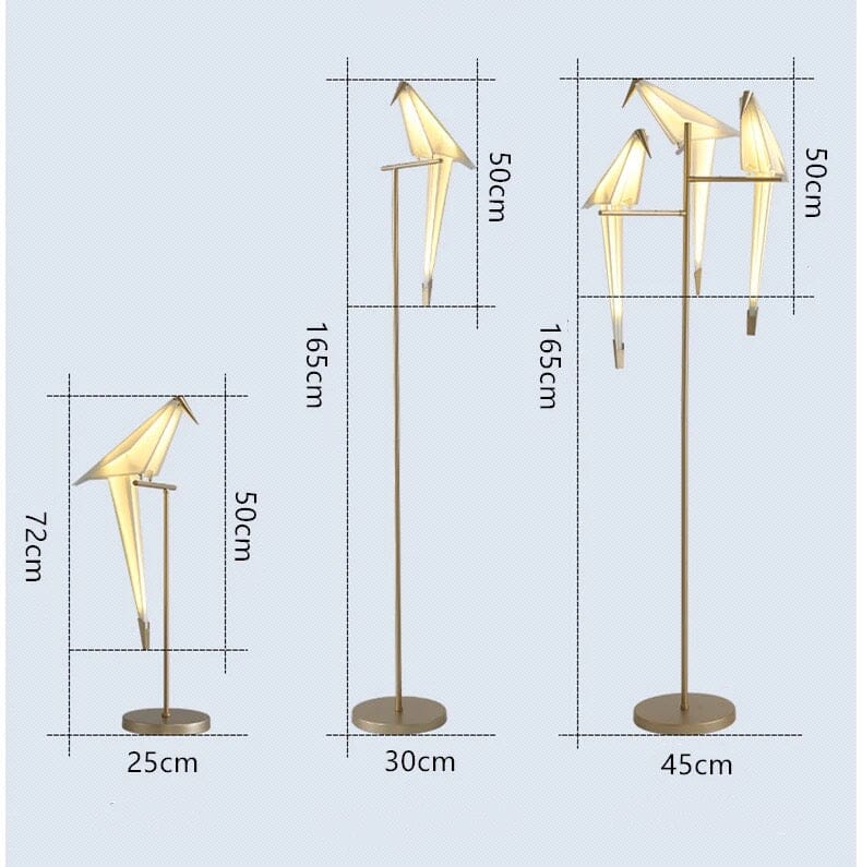 Avelon Birdlight Floor Lamp With Elegant Acrylic Shade