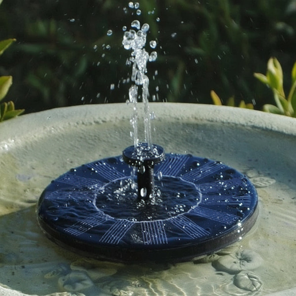 Solar-Powered Garden Water Fountain — Eco-Friendly Water Display