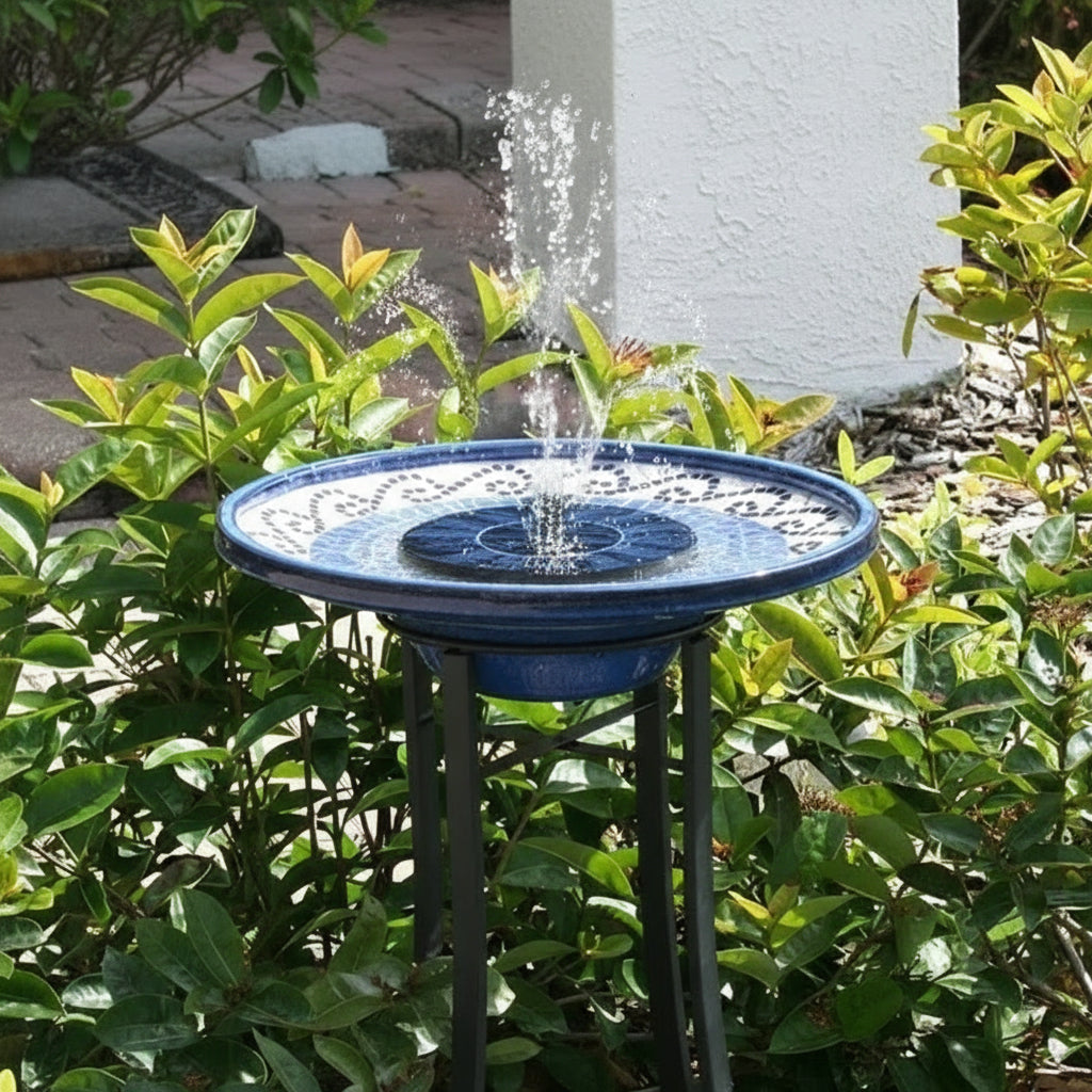 Solar-Powered Garden Water Fountain — Eco-Friendly Water Display