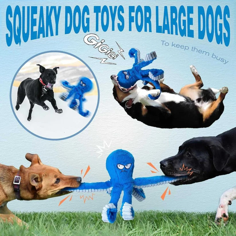 Durable Plush Dog Toy — Squeaker and Crinkle Sound