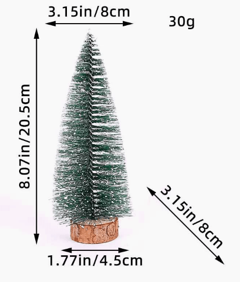 FrostSprig Mini-Tannenbaum-Set mit Beflockung, 5-teilig – schneebeschichtete dunkelgrüne Bäume
