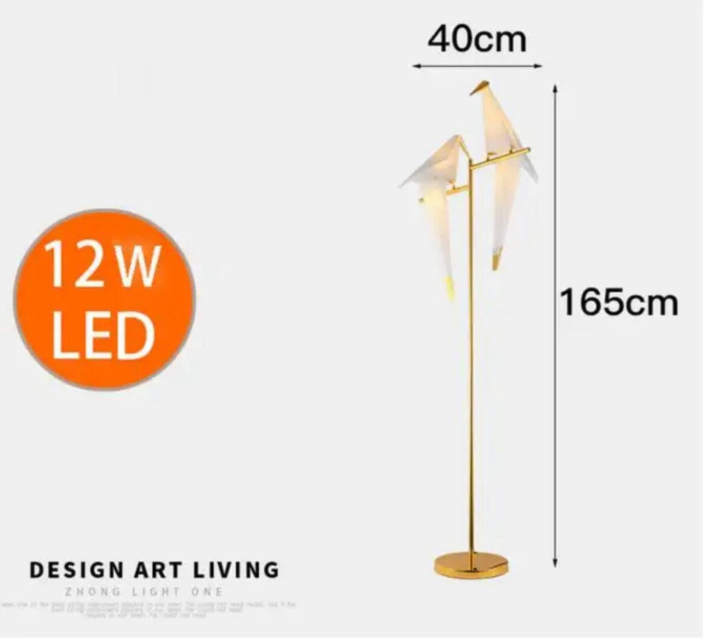 Avelon Birdlight Floor Lamp With Elegant Acrylic Shade