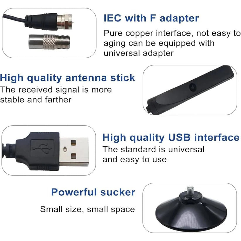 Antena de TV digital plana con amplificador para canales HD locales