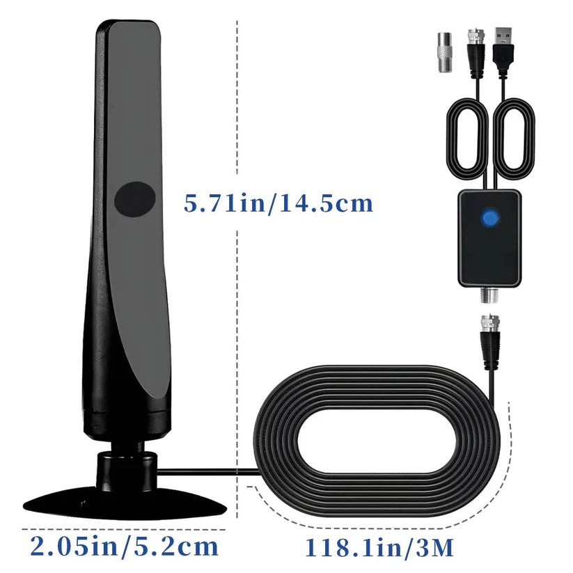 Flat Amplified Indoor TV Antenna for Local HD Channels