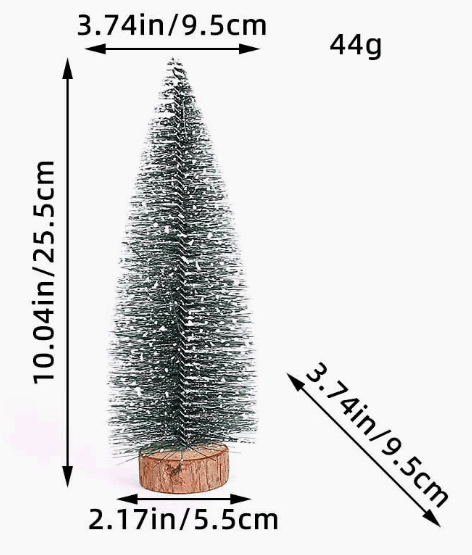 FrostSprig Mini-Tannenbaum-Set mit Beflockung, 5-teilig – schneebeschichtete dunkelgrüne Bäume