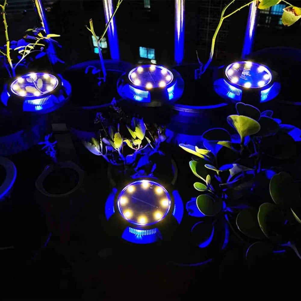 Moderne solarbetriebene LED-Bodenleuchten - Automatische Beleuchtung bei Dämmerung