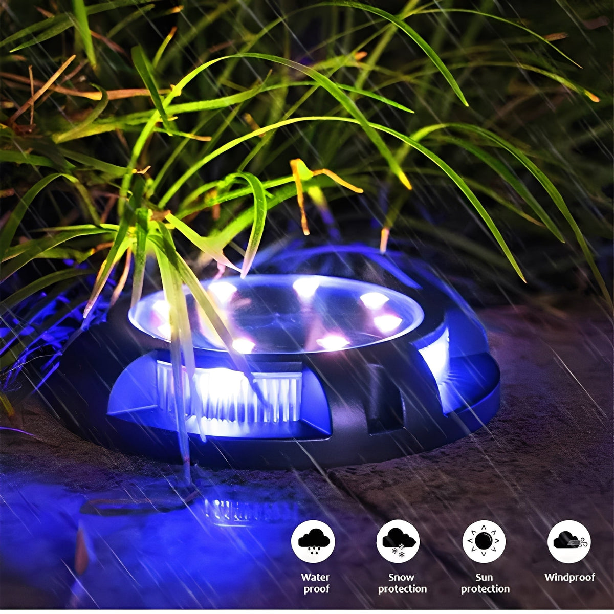 Moderne solarbetriebene LED-Bodenleuchten - Automatische Beleuchtung bei Dämmerung