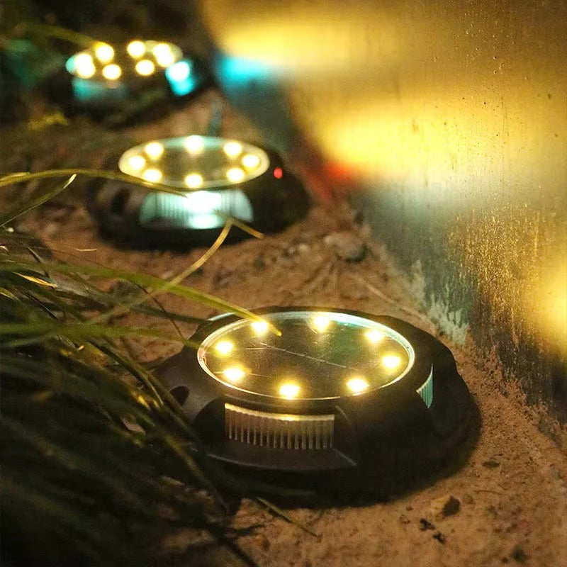 Moderne solarbetriebene LED-Bodenleuchten - Automatische Beleuchtung bei Dämmerung