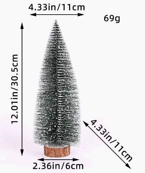 FrostSprig Mini-Tannenbaum-Set mit Beflockung, 5-teilig – schneebeschichtete dunkelgrüne Bäume