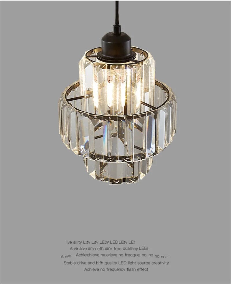 Lyra Crystal Pendants for Modern Interiors in Black or Gold