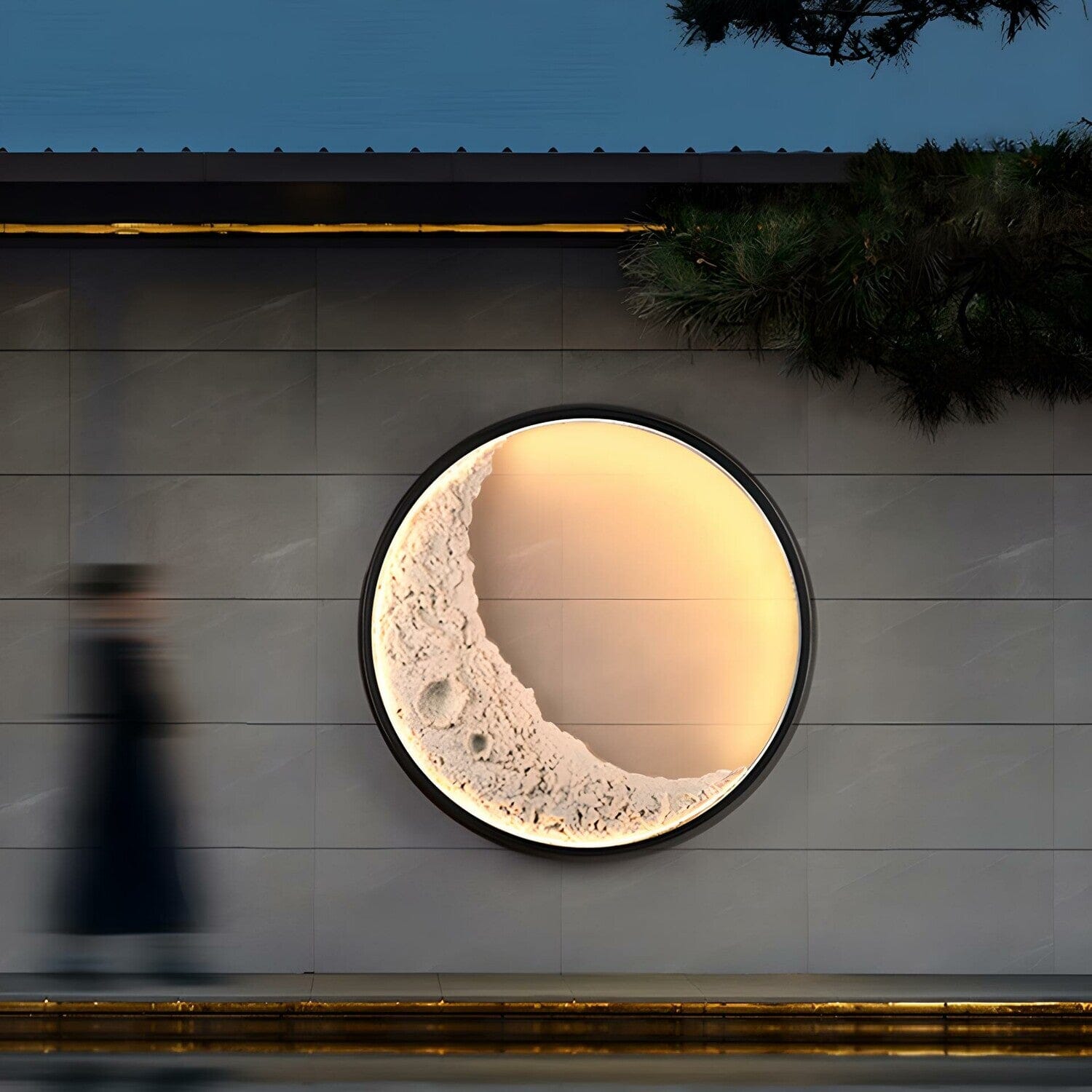 Lunar Ring Wall Lamp Minimal Circular Moon Light Glow