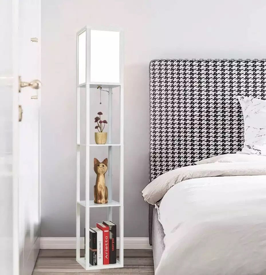 Minimalist Floor Lamp with Shelves for Modern Living