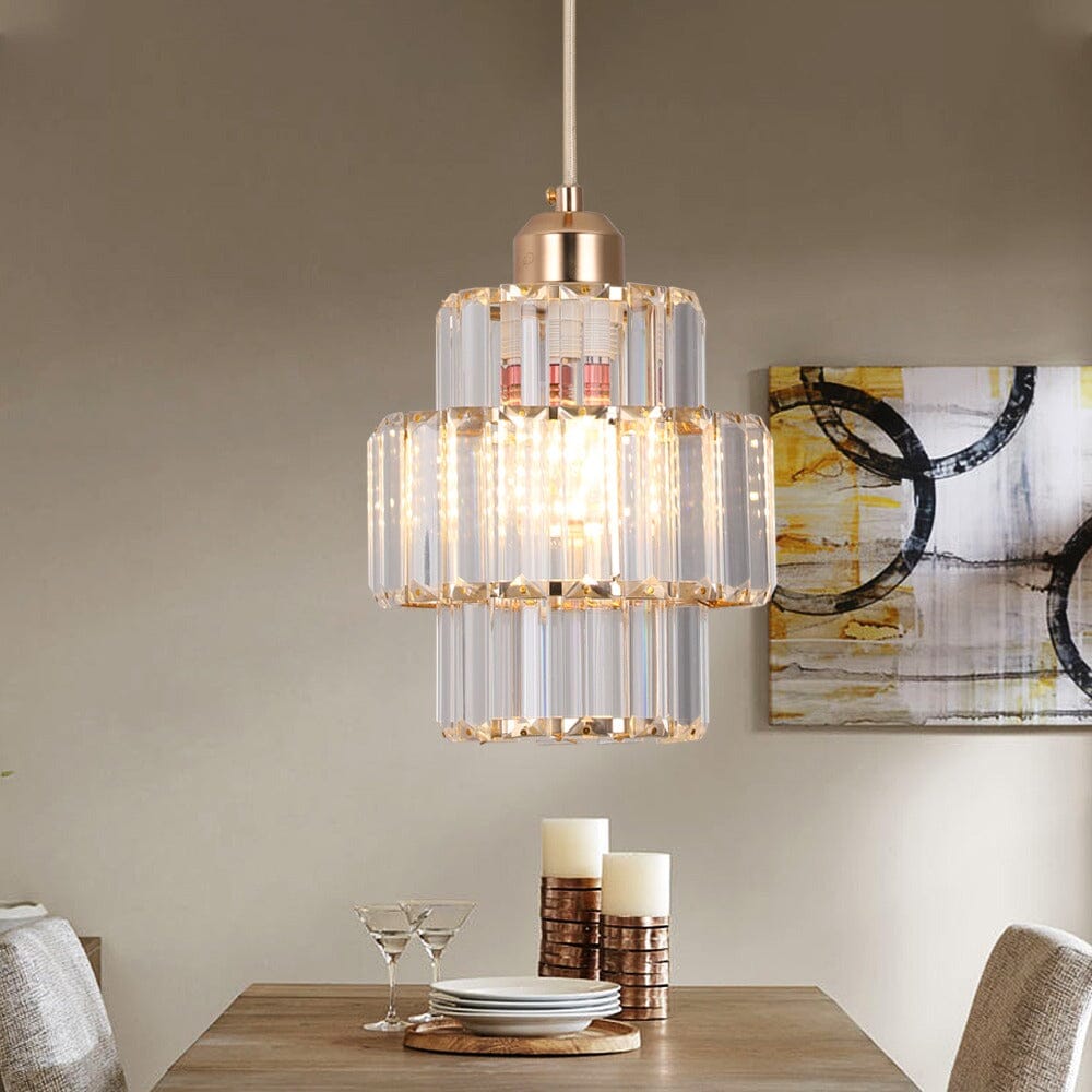 Lyra Crystal Pendants for Modern Interiors in Black or Gold