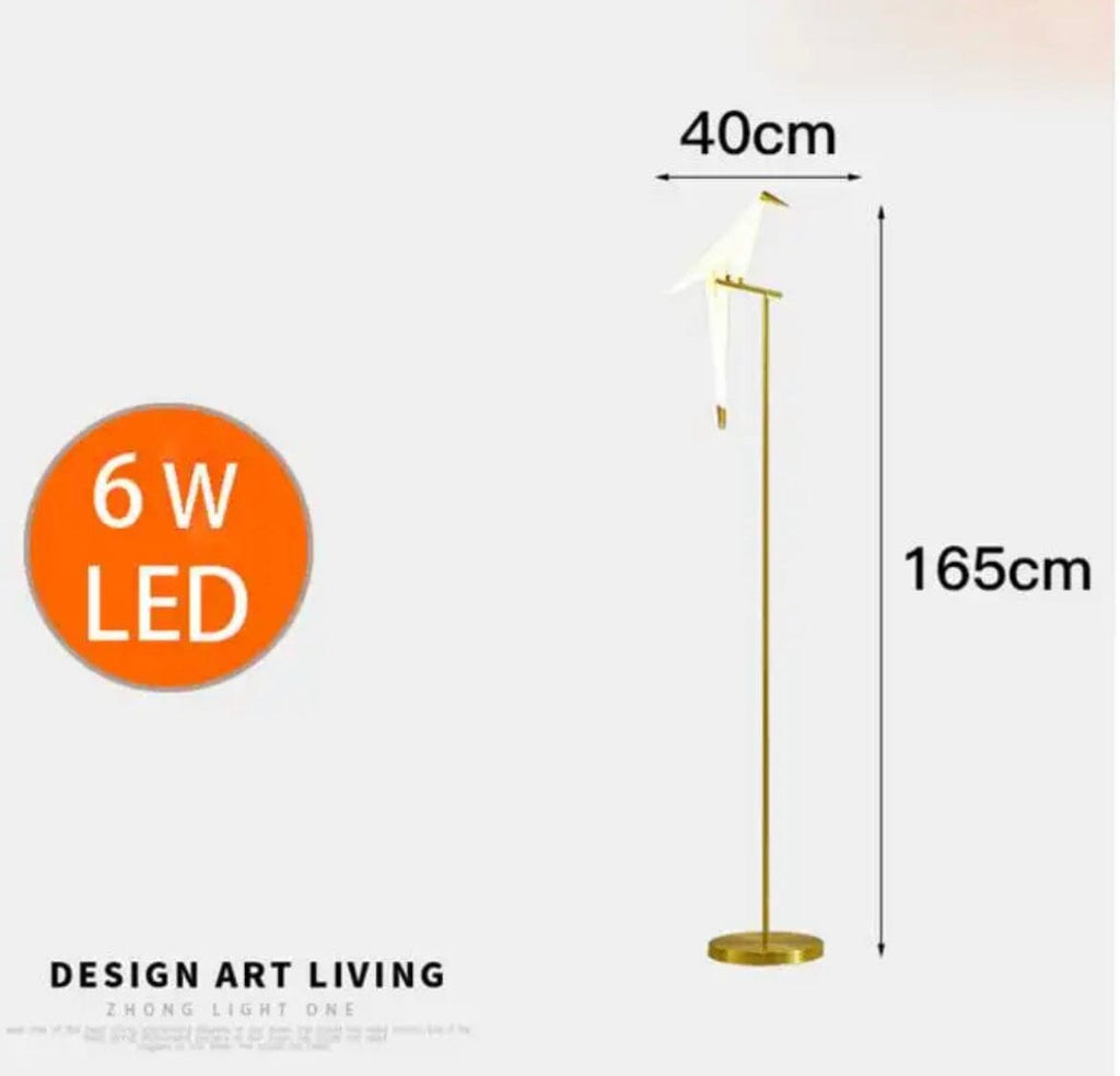 Avelon Birdlight Floor Lamp With Elegant Acrylic Shade