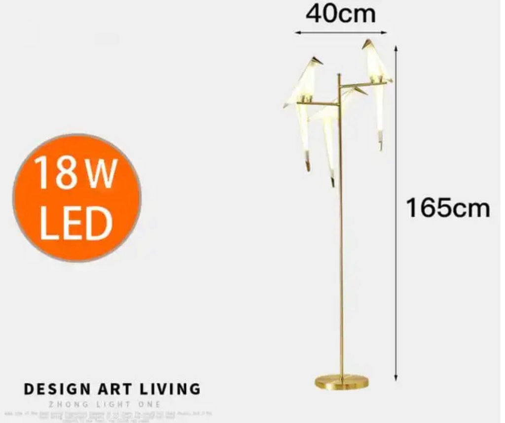Avelon Birdlight Floor Lamp With Elegant Acrylic Shade