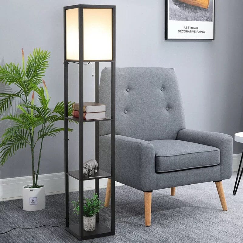 Minimalist Floor Lamp with Shelves for Modern Living
