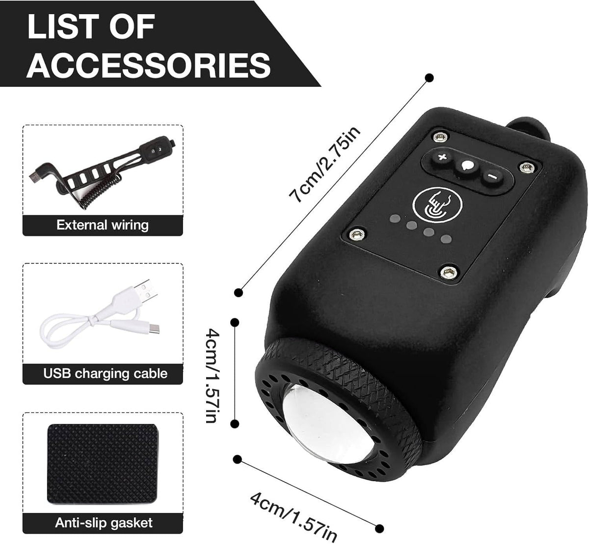 Bicycle Horn & Floodlight — 110dB Alert, 30m Visibility Range