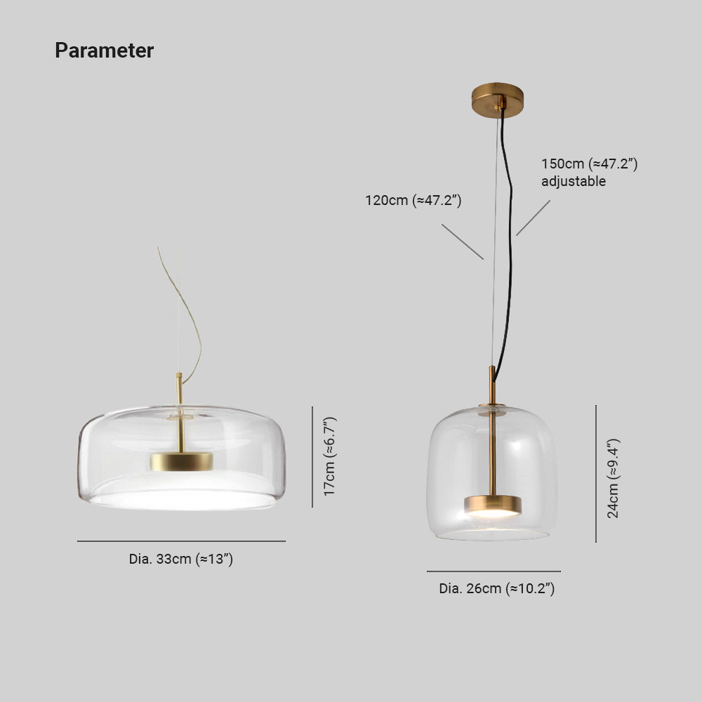 June Morden Glass Pendant Light Clear/Smoky/Amber | ventumra