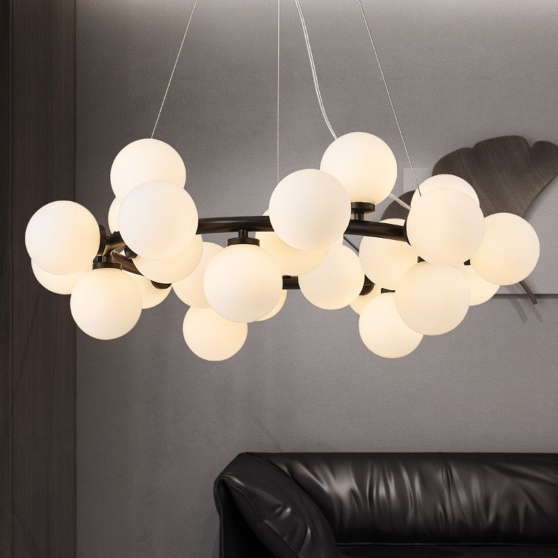 Valentina Bass Glass Bubble Golden Chandelier | ventumra