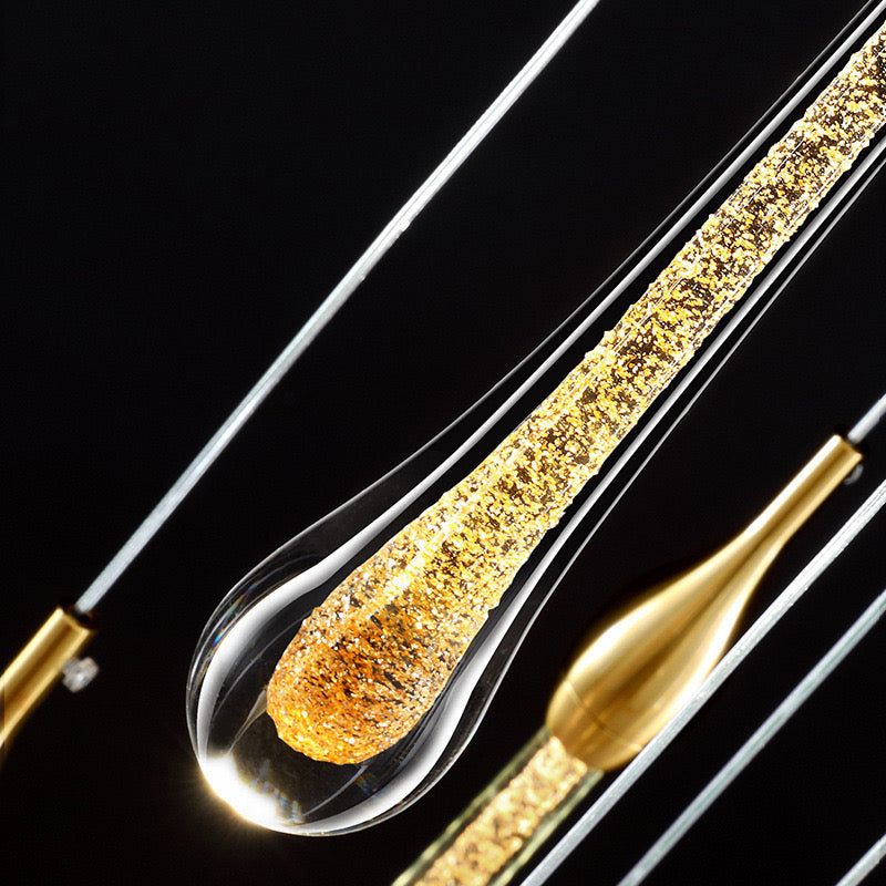 Valentina Modern Teardrop Crystal Chandelier, Gold | ventumra
